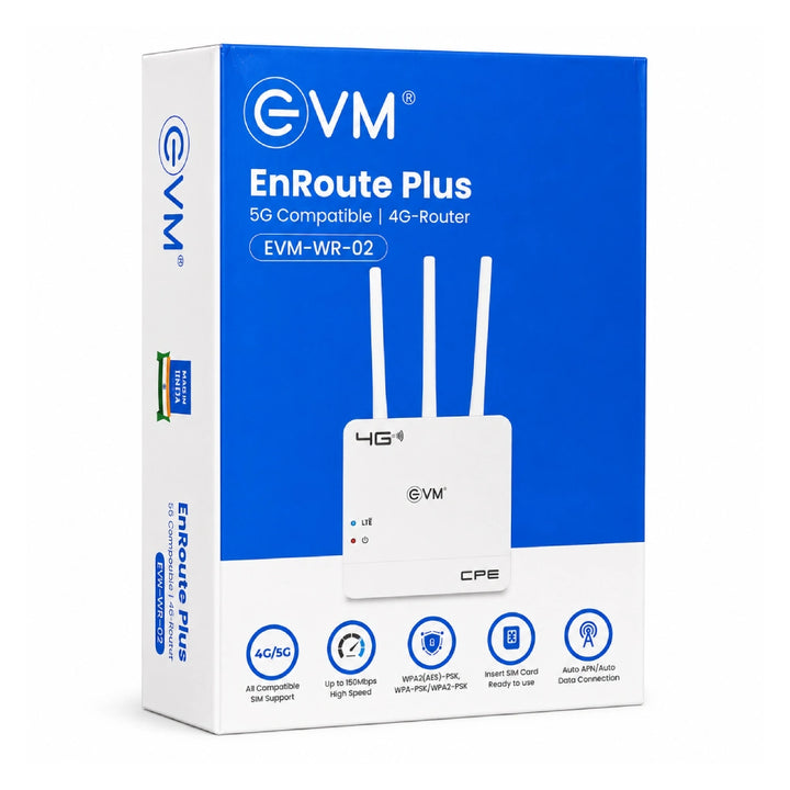 EVM Sim Router 4G | 5G 3 Antenna 150 Mbps EnRoute Plus EVM WR-02
