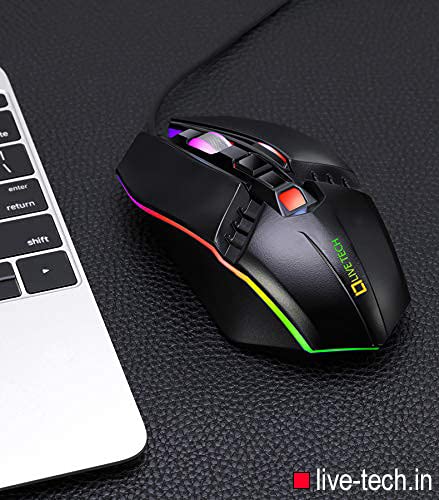 Live Tech Evon Wired Gaming Combo with LED Backlit USB Keyboard and Mouse Set Gold Plated USB, Braided Cable