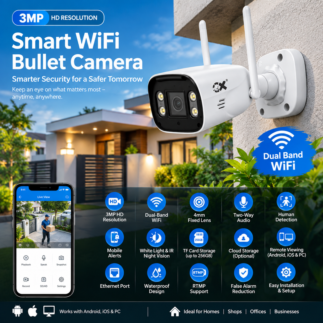 Ox 3MP WI-FI Bullet Linkage Camera OX-205