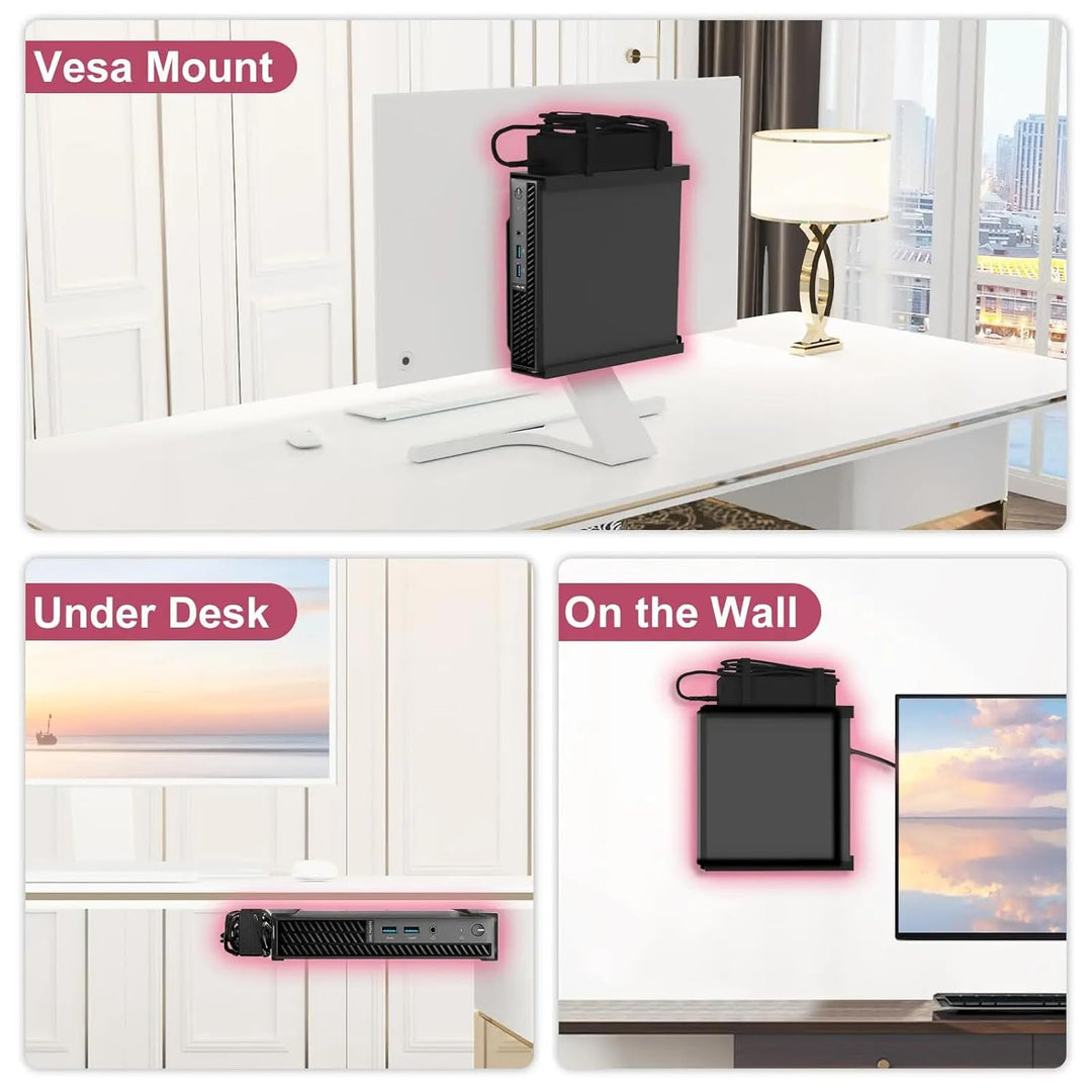 Tiny Desktop PC Stand Compact CPU Holder for Monitors