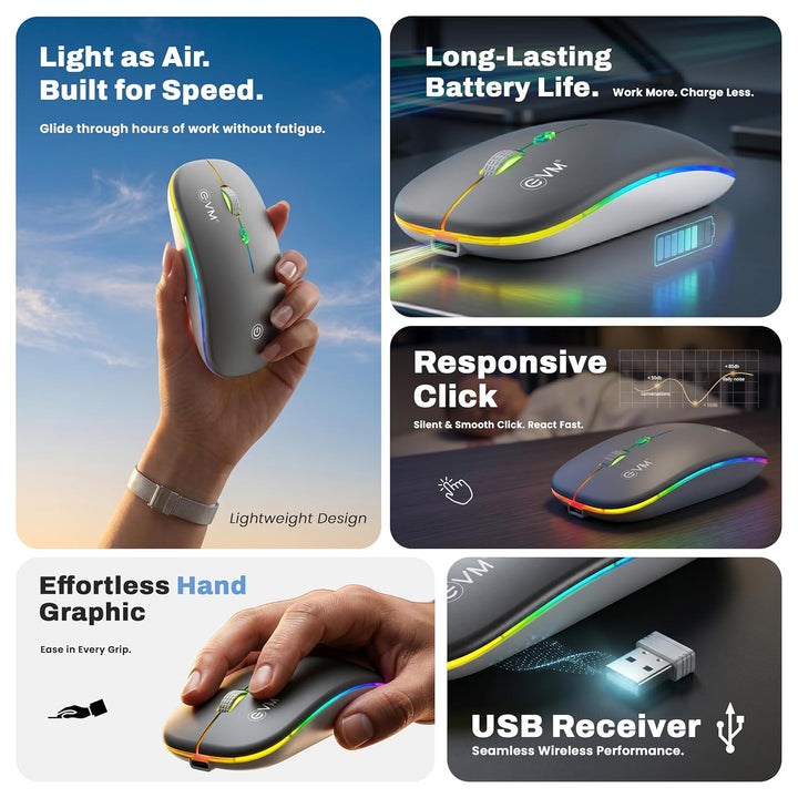 EVM EnGrip Rechargeable Wireless Mouse EWLM-360
