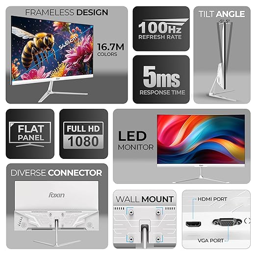 Foxin 22 Inch FHD Flat LED Monitor 1920x1080 Pixel Elite Series