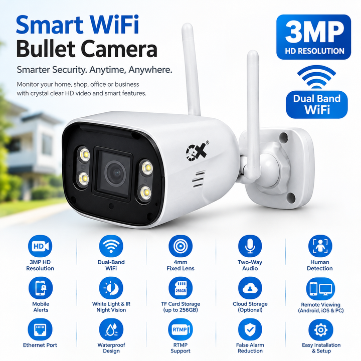 Ox 3MP WI-FI Bullet Linkage Camera OX-205